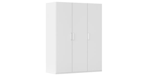 DREHTÜRENSCHRANK 151/197/60 cm 3-türig Weiß - Silberfarben/Weiß, Design, Holzwerkstoff/Kunststoff (151/197/60cm) - Novel