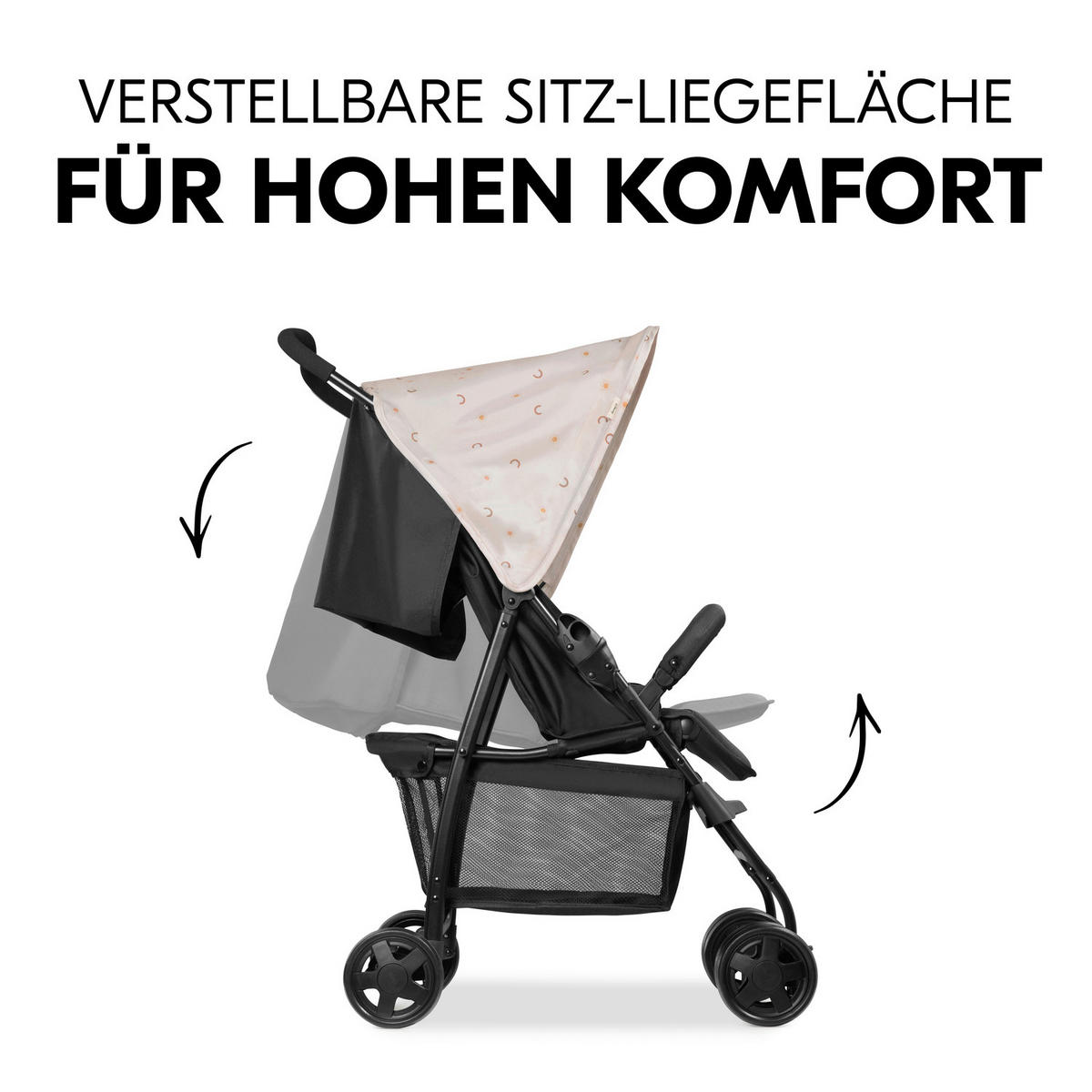 BUGGY WINNIE THE POOH  - Beige/Schwarz, Basics, Textil/Metall (75/45/100cm) - Disney