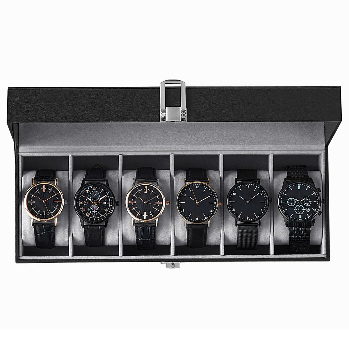 UHRENBOX - Schwarz, Basics, Glas/Holzwerkstoff (30/8/11,2cm)