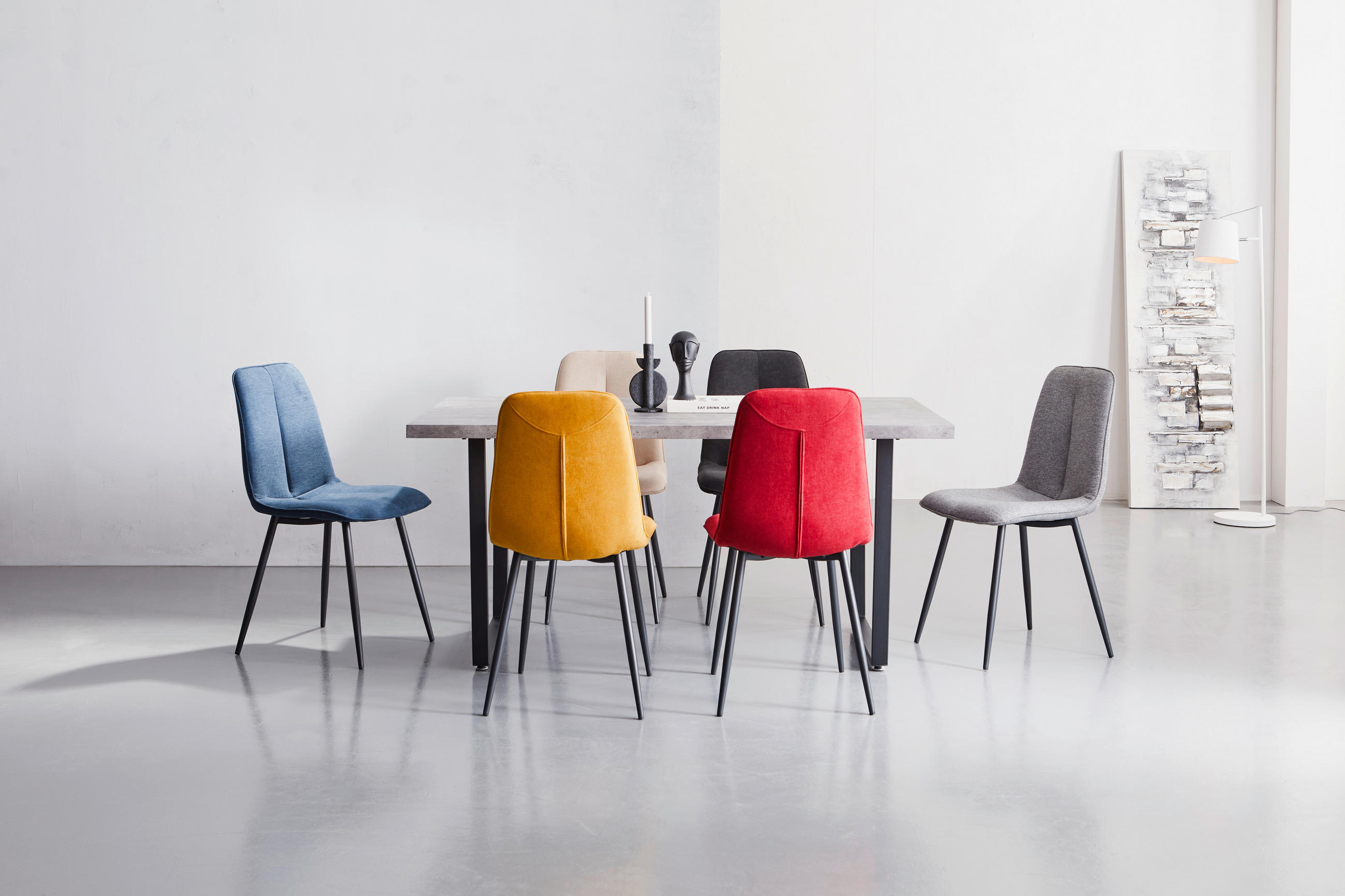SCAUN in lemn, metal, textil bej