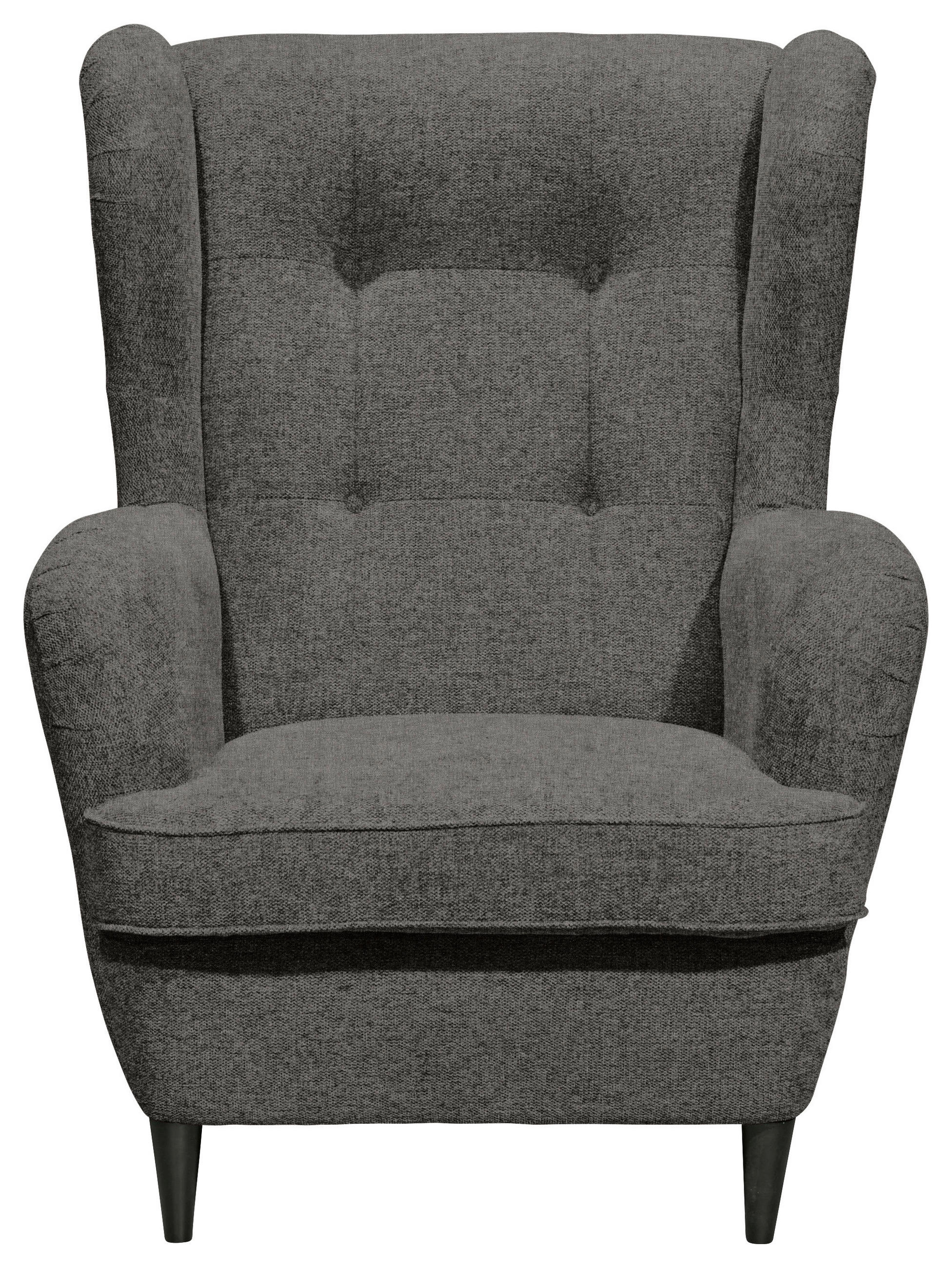 OHRENSESSEL in Mikrovelours Dunkelbraun  - Dunkelbraun/Schwarz, Basics, Holz/Textil (78/102/98cm) - MID.YOU