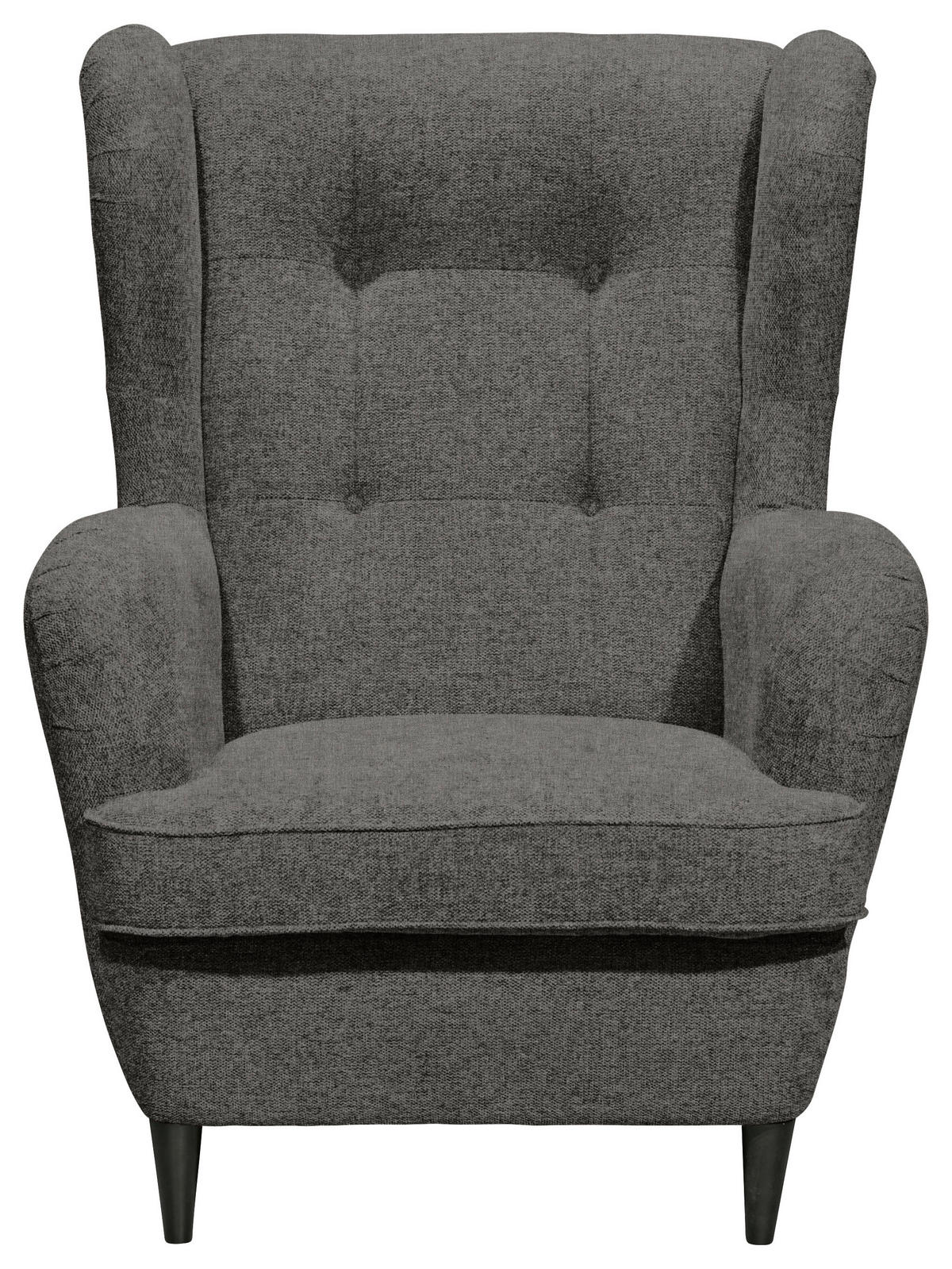 ÖRONLAPPSFÅTÖLJ i mikrovelour mörkbrun  - svart/mörkbrun, Basics, trä/textil (78/102/98cm) - MID.YOU