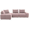 ECKSOFA in Velours Altrosa  236/326 cm  - Schwarz/Altrosa, Design, Kunststoff/Textil (236/326cm) - Xora