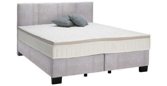 BOXSPRINGBETT 160/200 cm in Grau - Schwarz/Grau, Design, Kunststoff/Textil (160/200cm) - Hom`in