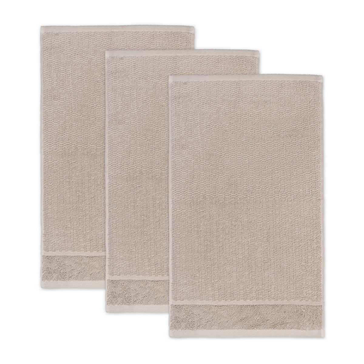 FROTTIERSET FROTTANA PEARL Beige 3-teilig  - Beige, Basics, Textil (30/50cm) - Moeve