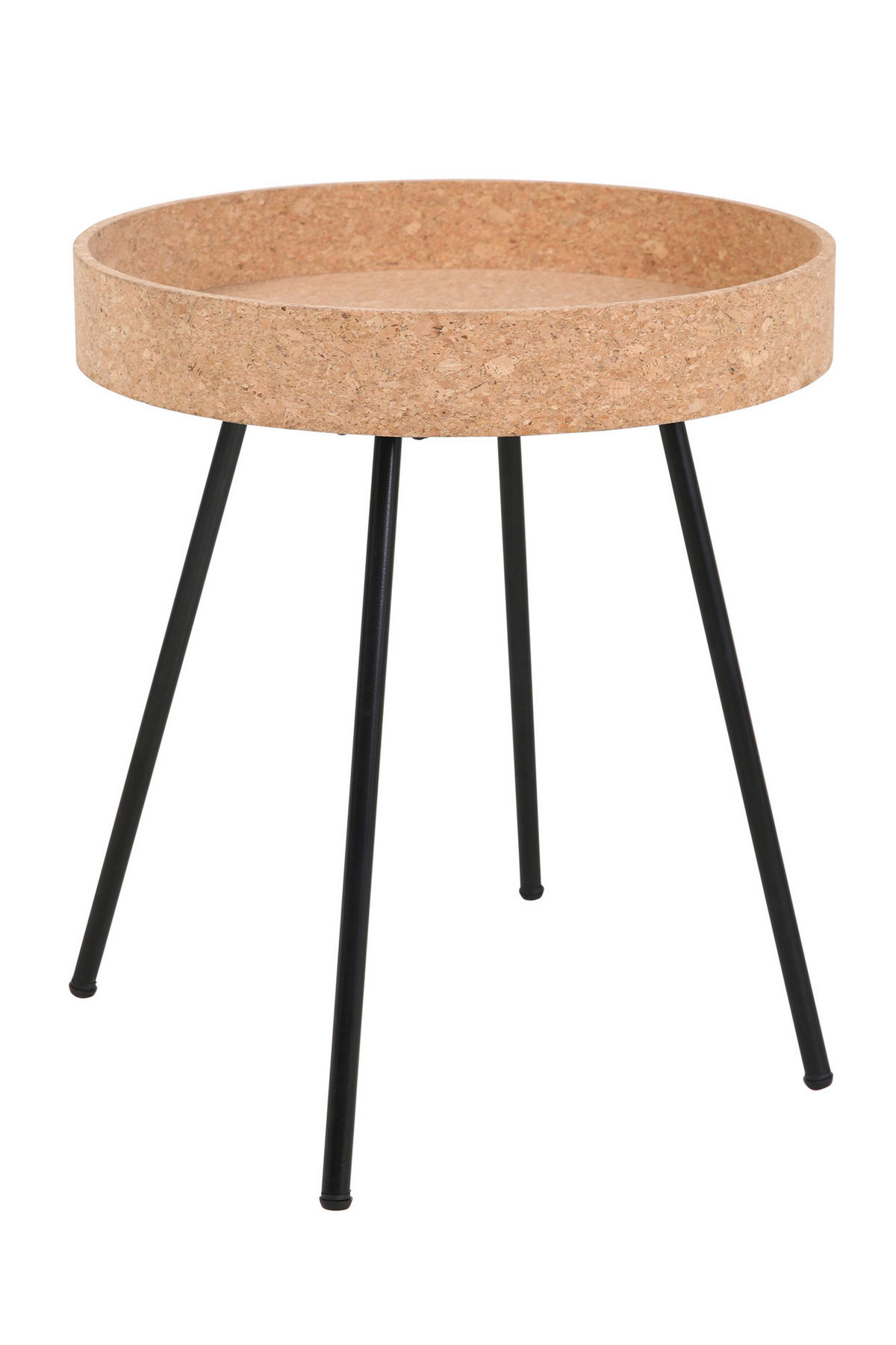 BEISTELLTISCHSET Kork rund Naturfarben, Schwarz  - Schwarz/Naturfarben, Design, Holz/Holzwerkstoff (45-38/45-38/50-45cm) - Livetastic
