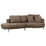 ECKSOFA in Chenille Braun  - Schwarz/Braun, KONVENTIONELL, Textil/Metall (275/140cm) - Carryhome