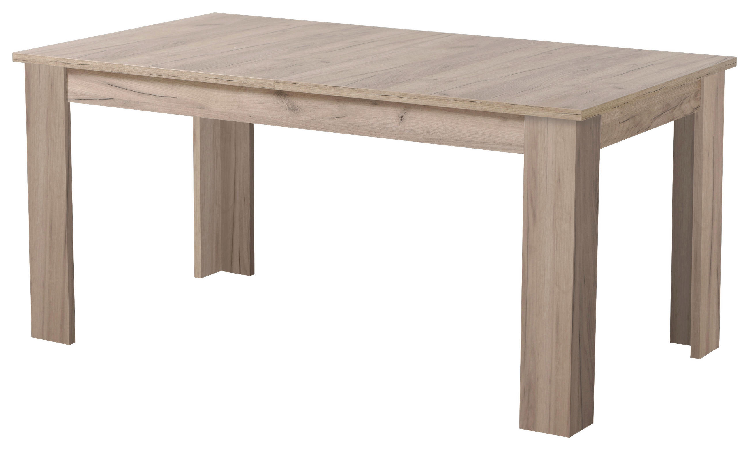 KIHÚZHATÓ ASZTAL - ezüsttölgy, Basics, faalapú anyag (160-200/76,5/90,5cm) - Xora