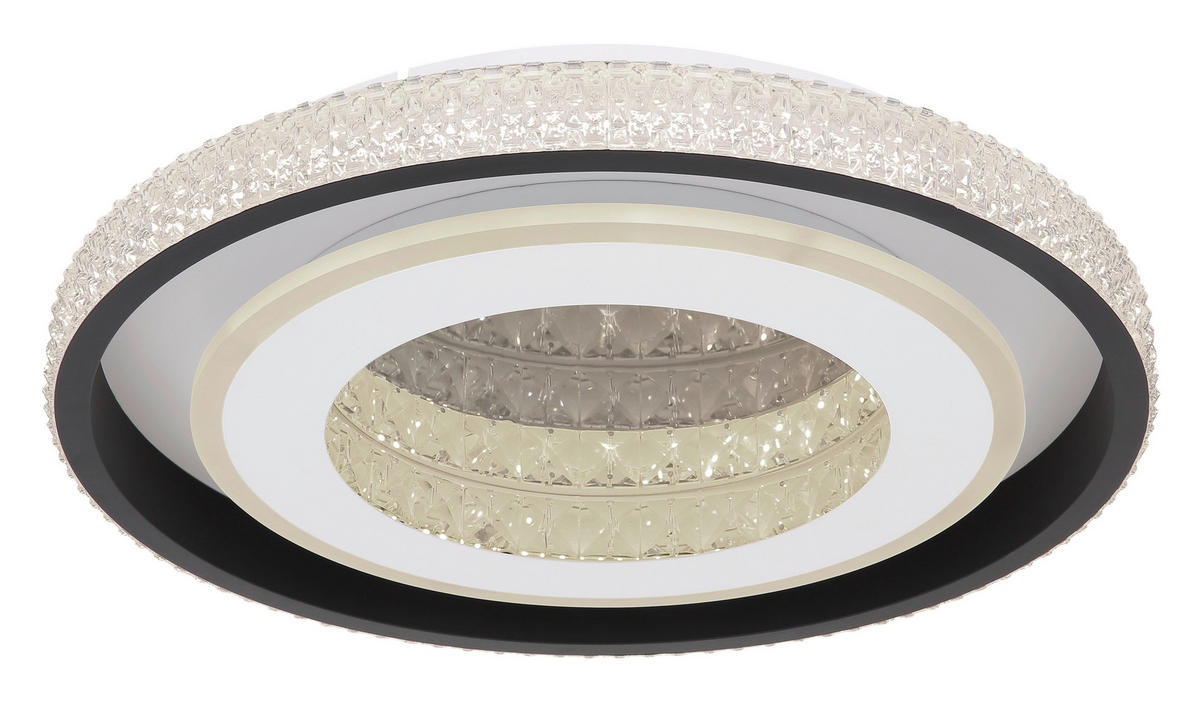 DECKENLEUCHTE 50/8 cm   - Klar/Opal, Basics, Kunststoff/Metall (50/8cm) - Globo