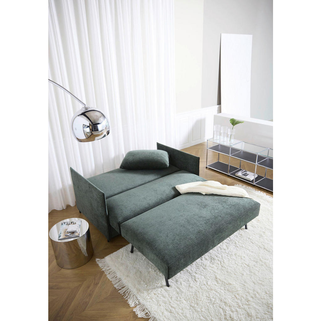 Thumbnail - Innovation Schlafsofa, Dunkelgrün, Textil, 2-Sitzer, Füllung: Faserbällchen, 150x80x90 cm, Schlafen auf Sitzhöhe, Kinder...