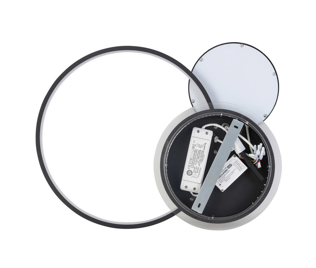 PLAFONIERĂ CU LED - negru, Lifestyle, plastic/metal (55/45/7,5cm) - Novel