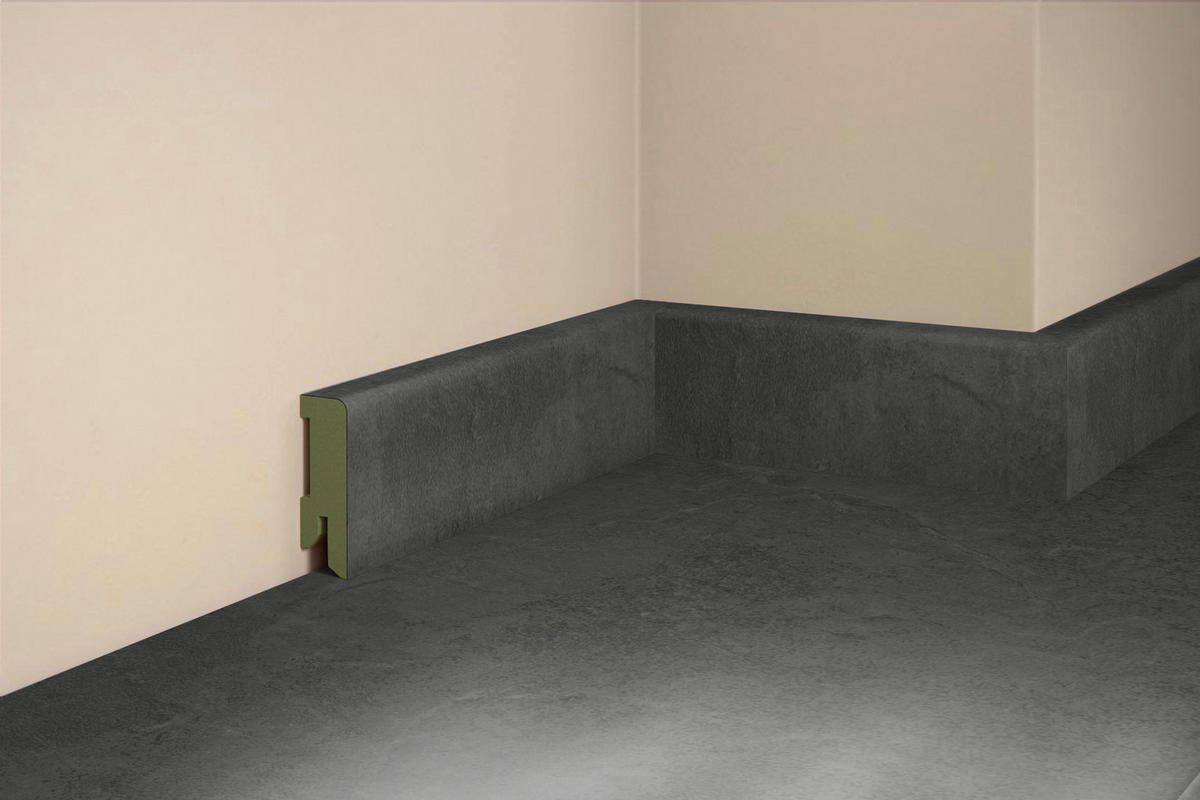 SOCKELLEISTE, Schiefer Natur  - Basics, Holzwerkstoff (206,5/5/1,6cm) - Tilo