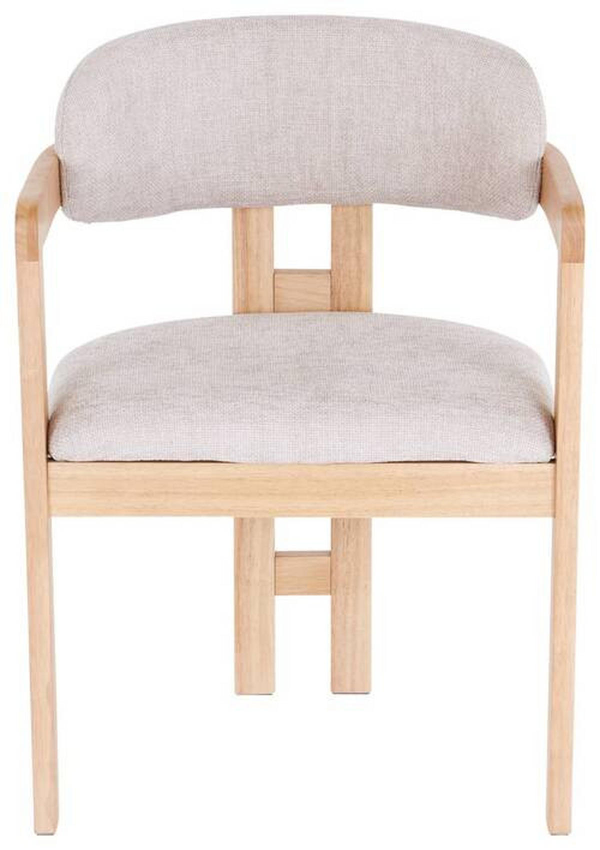 ARMLEHNSTUHL  in Leinenoptik  - Hellbraun/Eichefarben, MODERN, Holz/Textil (60/80/52cm) - MID.YOU