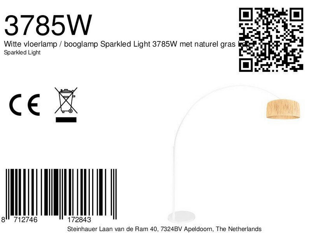 STEHLEUCHTE SPARKLED LIGHT 50/240/230 cm  - Beige/Weiß, Trend, Naturmaterialien/Metall (50/240/230cm)