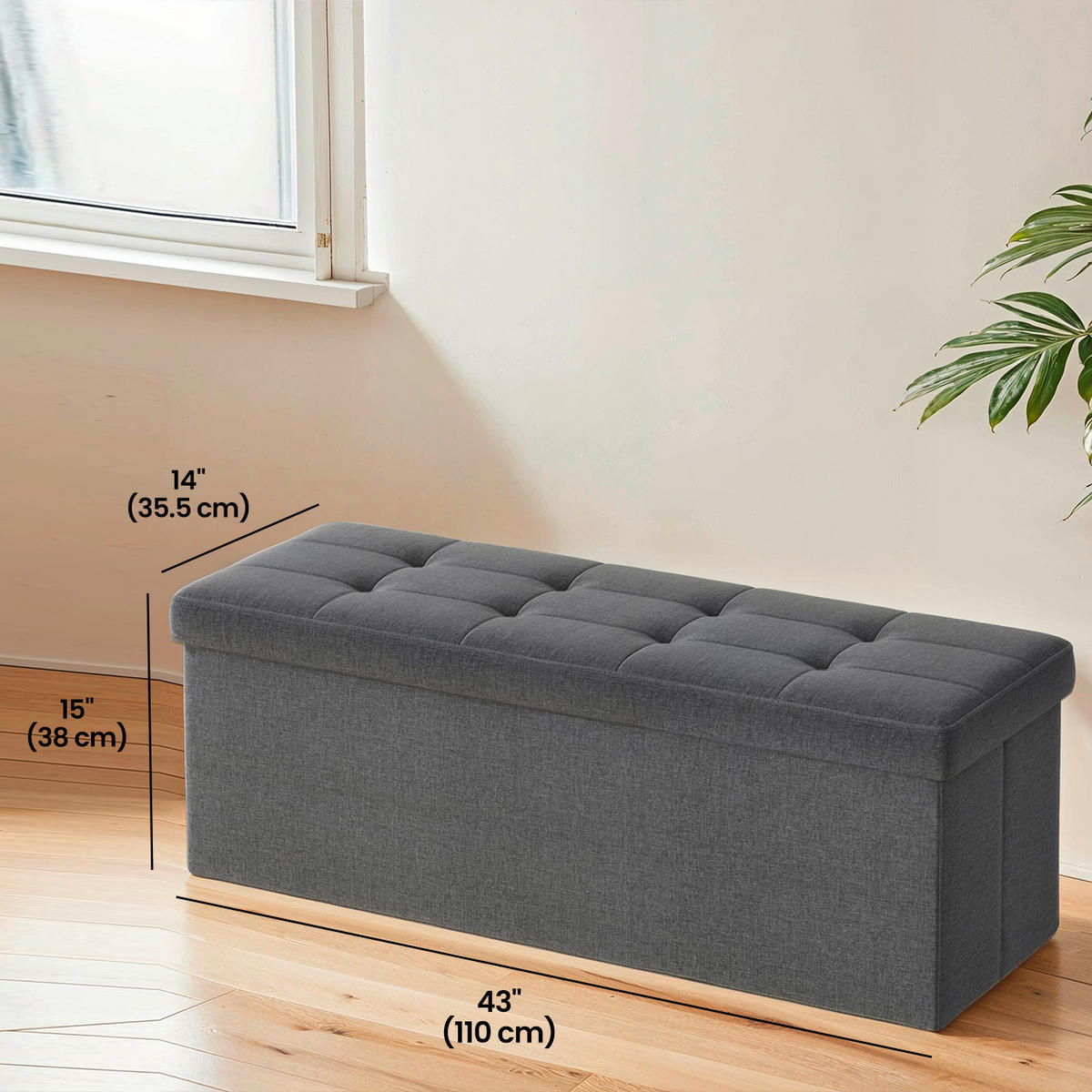 SITZBOX  - Grau, Basics, Textil (110/38/38cm)