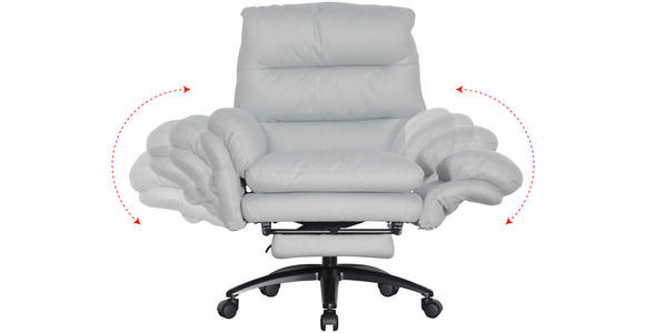 CHEFSESSEL Mikrofaser Schwarz, Hellgrau  - Hellgrau/Schwarz, Design, Kunststoff/Textil (79/101-109/74cm) - Venda