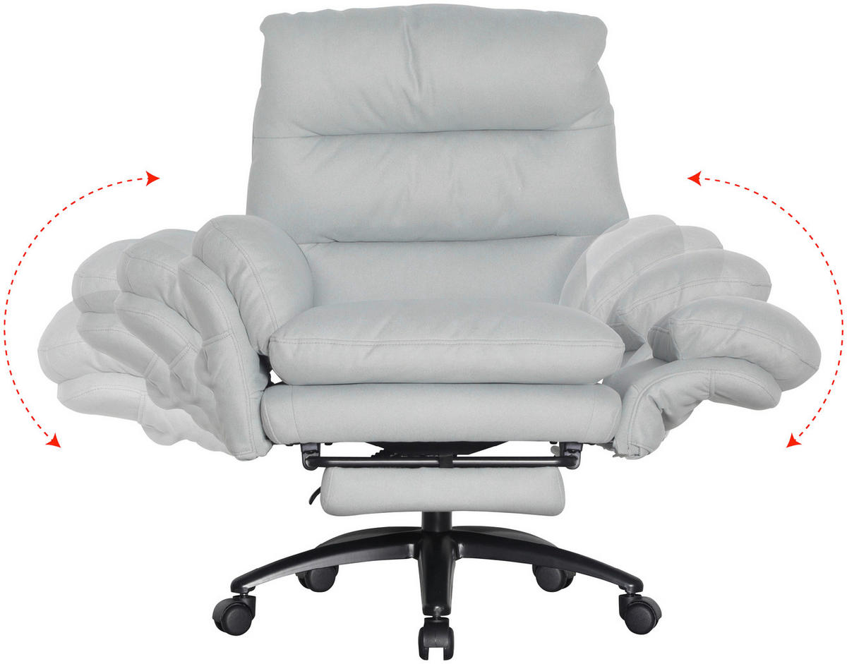 CHEFSESSEL Mikrofaser Schwarz, Hellgrau  - Hellgrau/Schwarz, Design, Kunststoff/Textil (79/101-109/74cm) - Venda