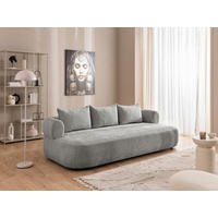 BIGSOFA in Chenille Grau  - Schwarz/Grau, Design, Kunststoff/Textil (240/76/122cm) - Livetastic