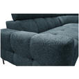 ECKSOFA in Struktur Blau  - Blau/Schwarz, MODERN, Textil/Metall (254/212cm) - Carryhome