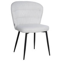 STUHL Leinenoptik Schwarz, Weiß  - Schwarz/Weiß, Design, Textil/Metall (57/84,5/61,5cm) - Boxxx