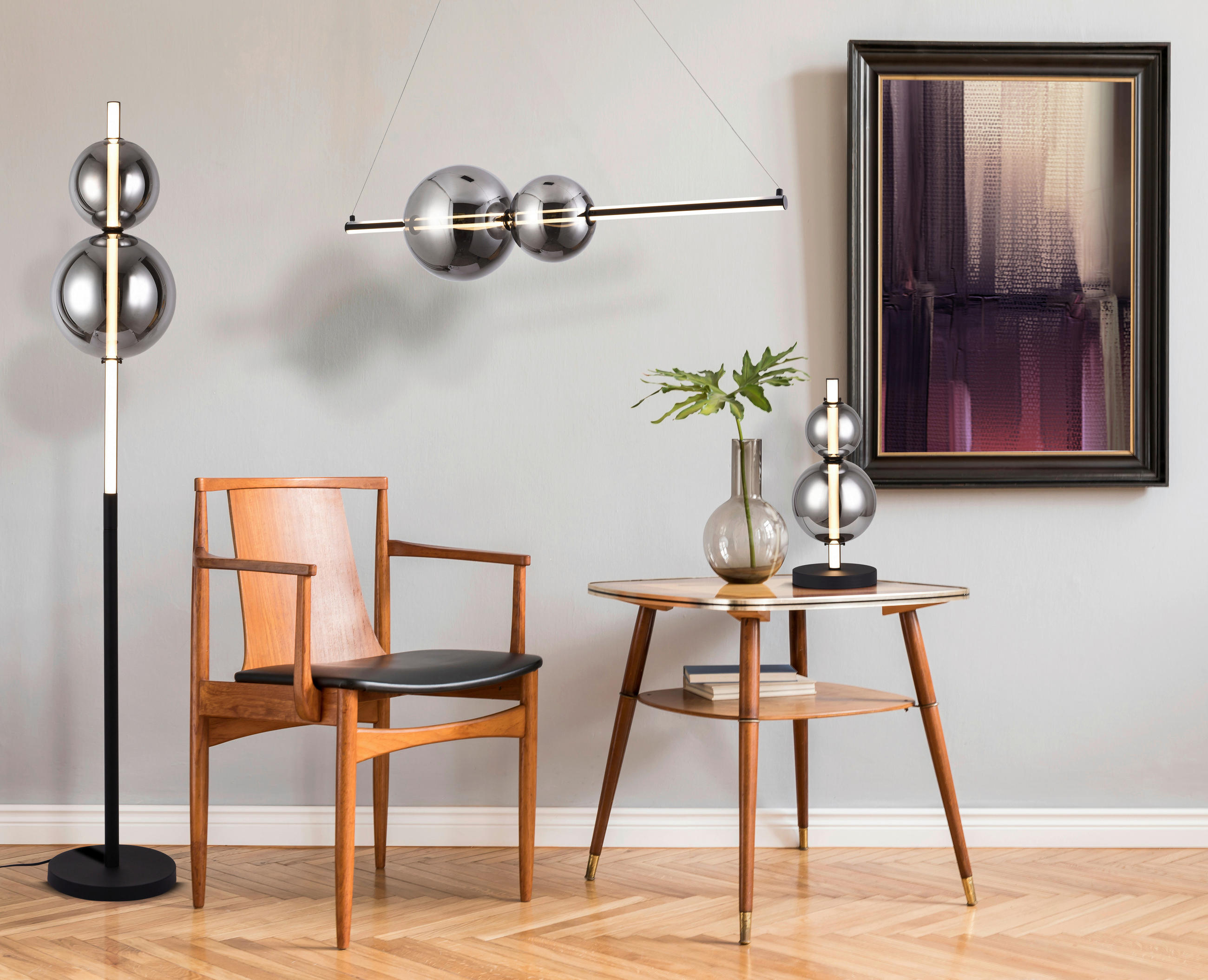 LED-TISCHLEUCHTE Nova 18/44 cm   - Chromfarben, MODERN, Glas/Metall (18/44cm) - Näve