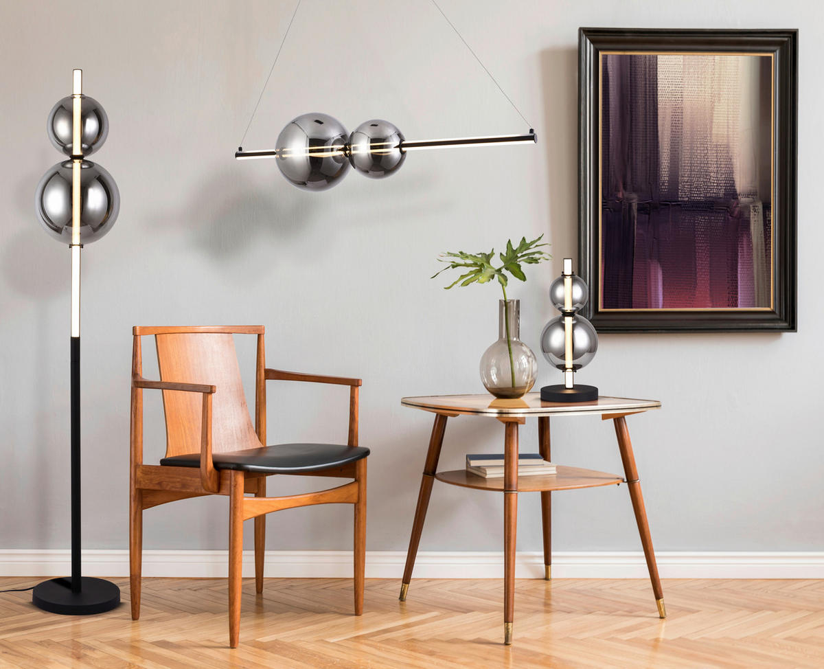 LED-TISCHLEUCHTE Nova 18/44 cm   - Chromfarben, MODERN, Glas/Metall (18/44cm) - Näve