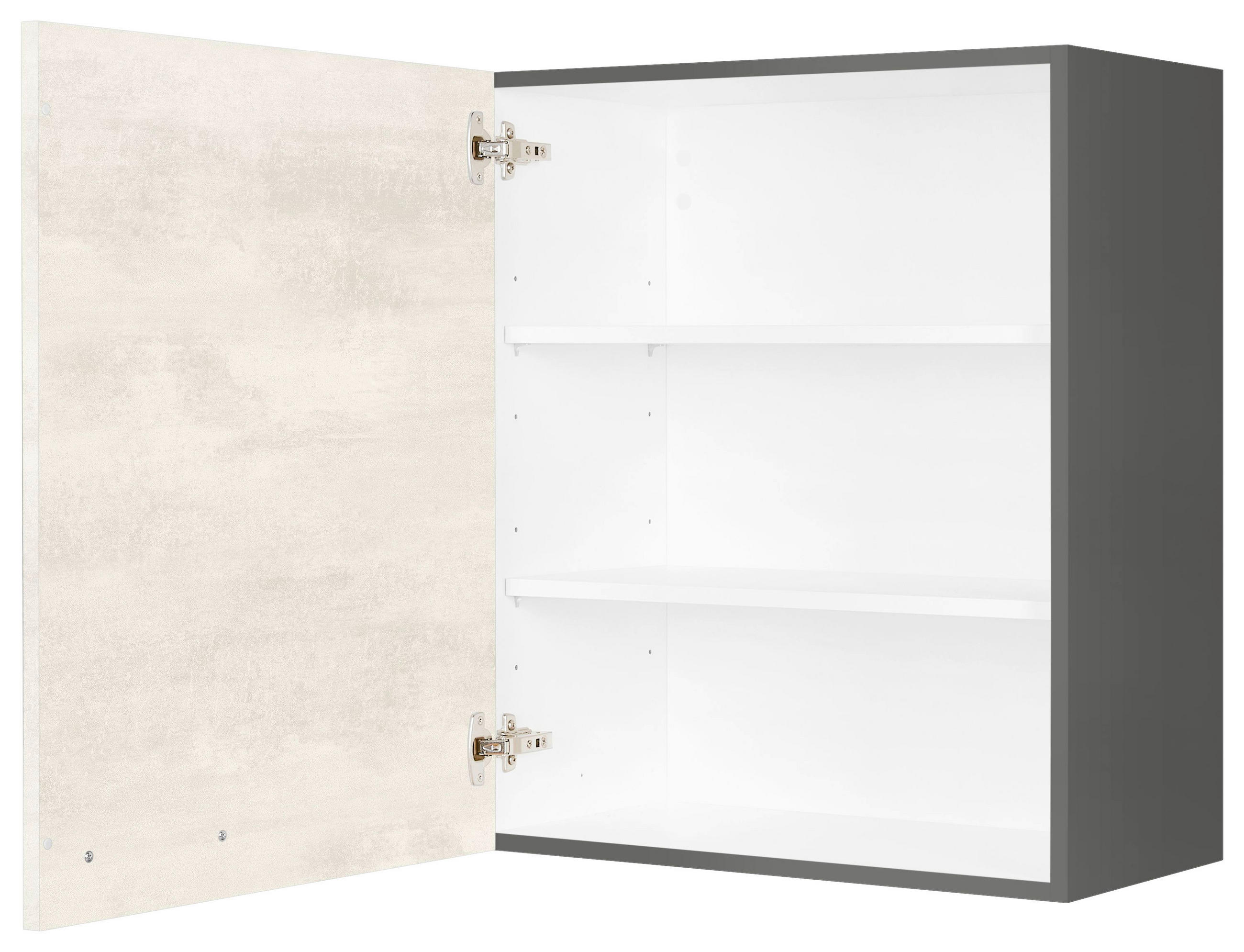 KÜCHENOBERSCHRANK 60/72/35 cm  in Weiß  - Schieferfarben/Edelstahlfarben, MODERN, Holzwerkstoff (60/72/35cm) - Nobilia