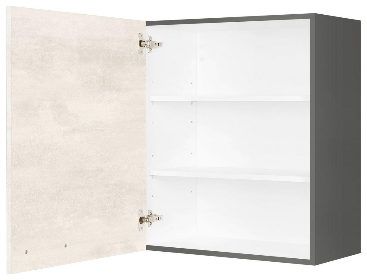 KÜCHENOBERSCHRANK 60/72/35 cm  in Weiß  - Schieferfarben/Edelstahlfarben, MODERN, Holzwerkstoff (60/72/35cm) - Nobilia