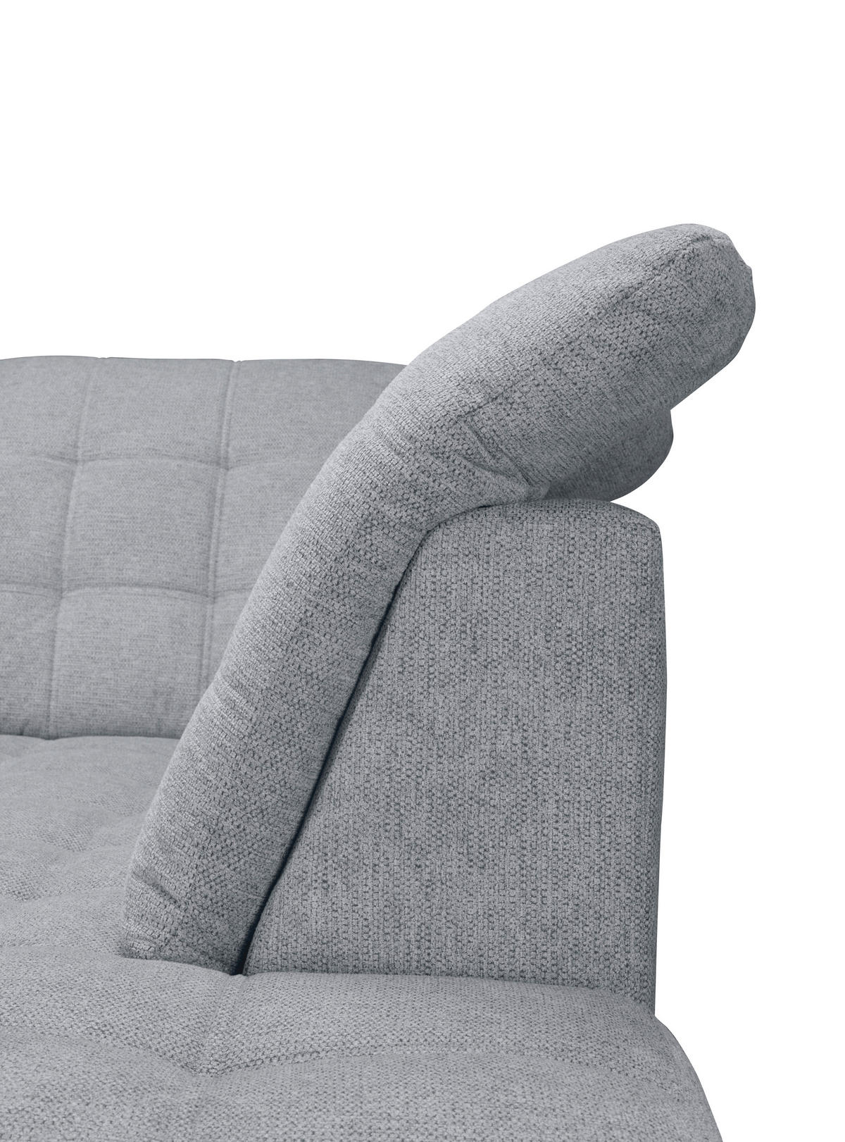 ECKSOFA Hellgrau Chenille  - Chromfarben/Hellgrau, KONVENTIONELL, Kunststoff/Textil (260/205cm) - Carryhome