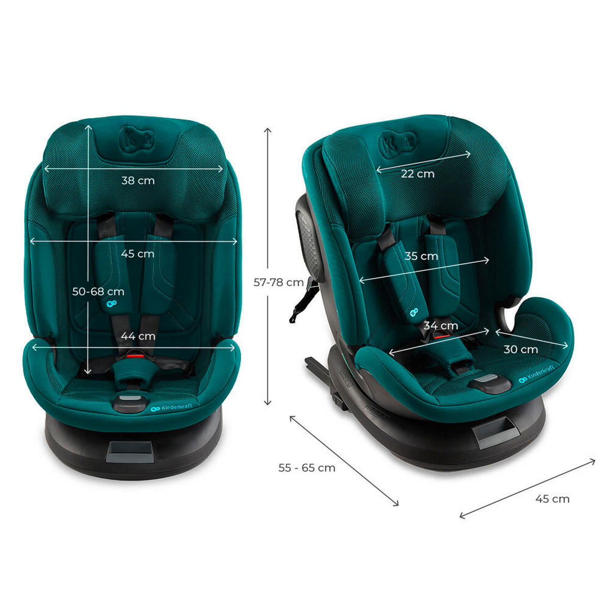 NOSILJKA ZA BEBE   - tamno zelena, Basics, tekstil/plastika (56/66/46cm) - kinderkraft