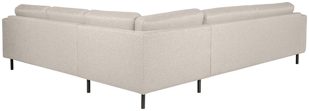 HÖRNSOFFA i flatväv beige  - beige/svart, Design, metall/trä (288/78/243cm) - Pure Home Comfort