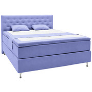 BOXSPRINGBETT 140/200 cm in Blau - Blau/Alufarben, KONVENTIONELL, Holzwerkstoff/Textil (140/200cm) - Elegando