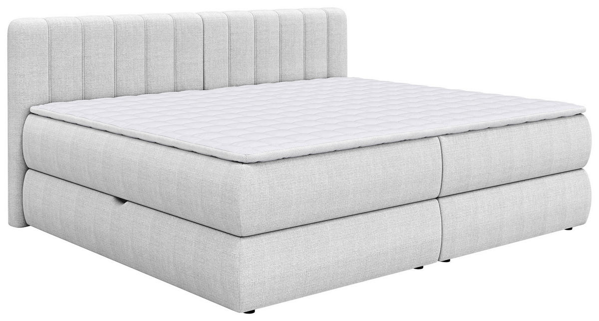 BOXSPRINGBETT 220/200 cm  Hellgrau  - Hellgrau/Schwarz, Design, Kunststoff/Textil (220/200cm) - Chameo
