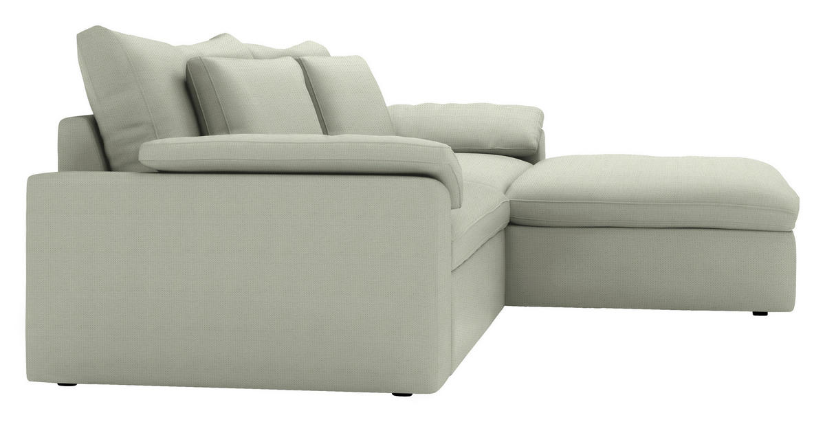 ECKSOFA  Chenille Sandfarben  - Sandfarben/Schwarz, Modern, Kunststoff/Textil (306/198cm) - Carryhome
