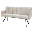 SITZBANK 180/93/67 cm Cord Beige  - Beige/Schwarz, Design, Textil/Metall (180/93/67cm) - Novel