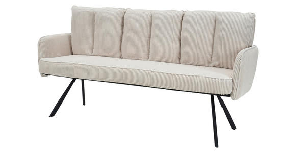 SITZBANK 180/93/67 cm Cord Beige  - Beige/Schwarz, Design, Textil/Metall (180/93/67cm) - Novel