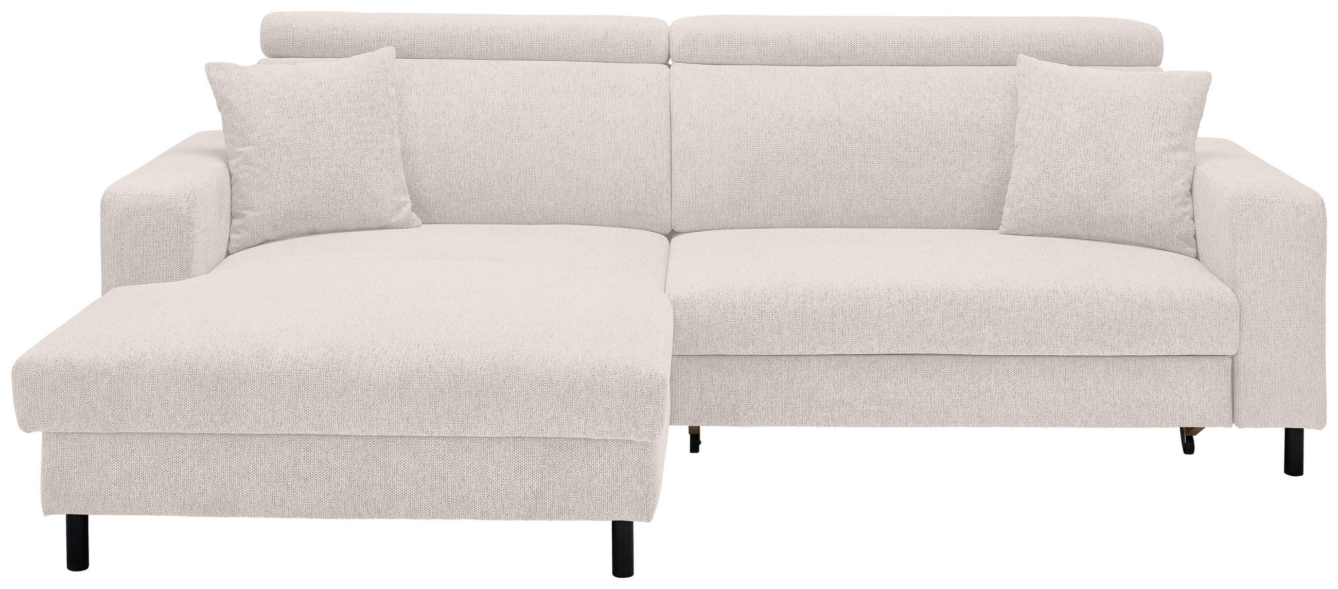 HÖRNSOFFA i flatväv cremefärgad  - svart/cremefärgad, Design, metall/textil (166/262cm) - Livetastic