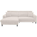 ECKSOFA in Flachgewebe Creme  166/262 cm  - Creme/Schwarz, Design, Textil/Metall (166/262cm) - Xora