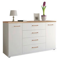 SIDEBOARD  in 149/86/42 cm  - Eiche Bianco/Schwarz, KONVENTIONELL, Holz/Holzwerkstoff (149/86/42cm) - Venda