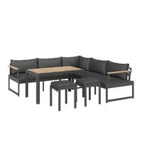 LOUNGEGARNITUR 17-teilig  228/228 cm  Akazie Hartholz Aluminium  - Dunkelgrau/Akaziefarben, MODERN, Holz/Textil (228/228cm) - Ambia Garden
