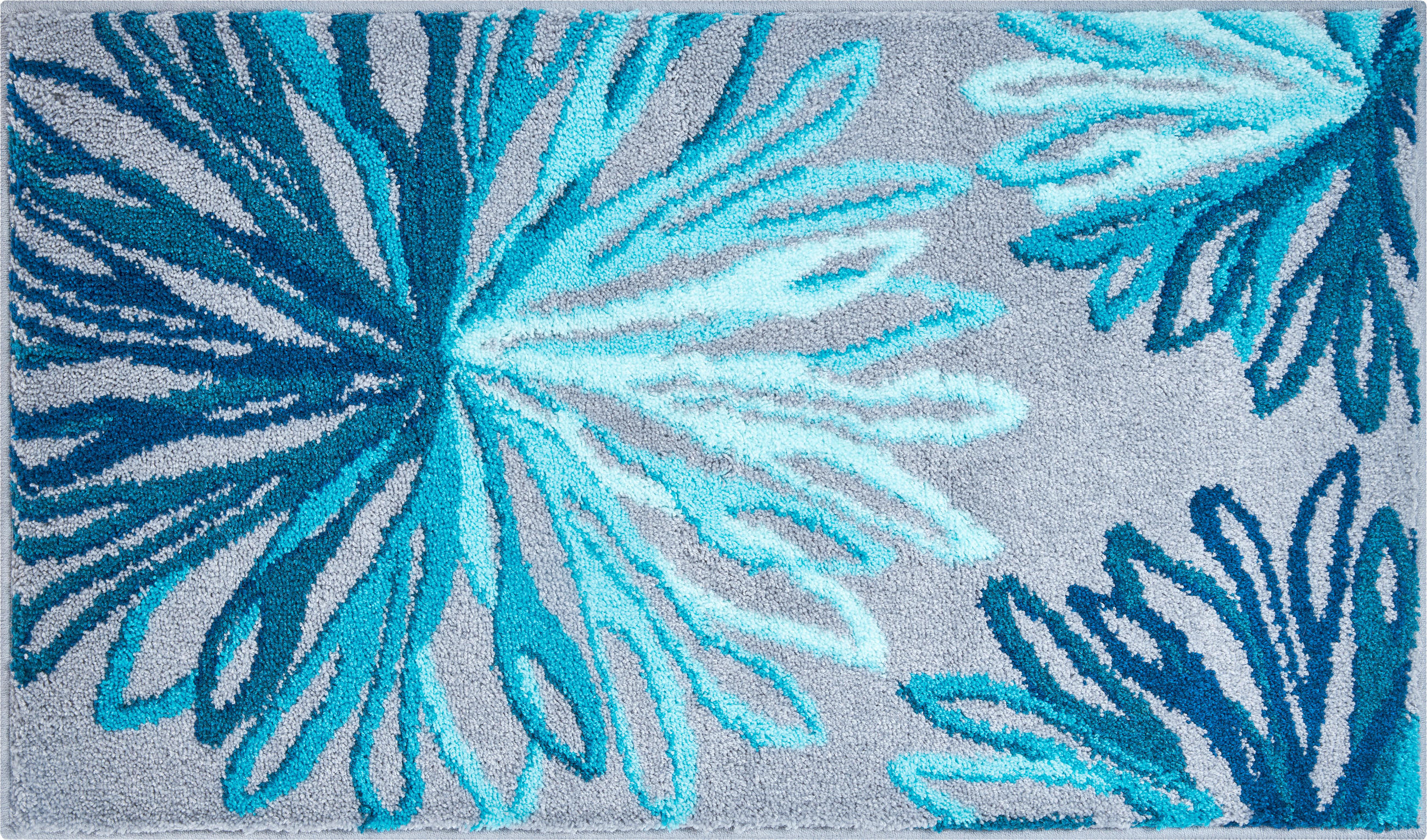 KOBEREC DO KOUPELNY, 60/100 cm - šedá/tyrkysová, Basics, textil/plast (60/100cm) - Grund