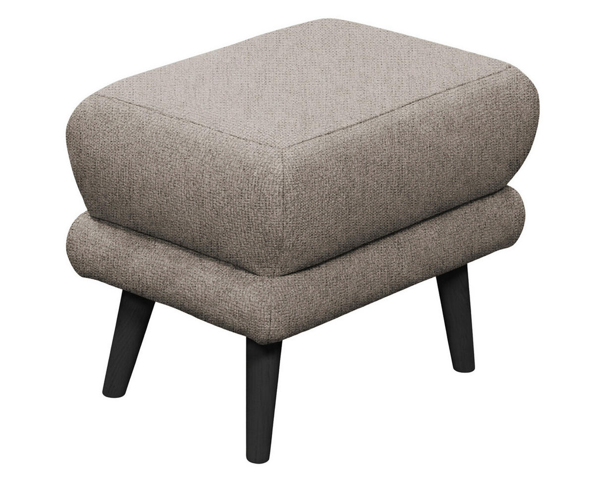 HOCKER MINA Mikrovelours Taupe  - Taupe/Schwarz, MODERN, Holz/Textil (63/43/42cm) - MID.YOU