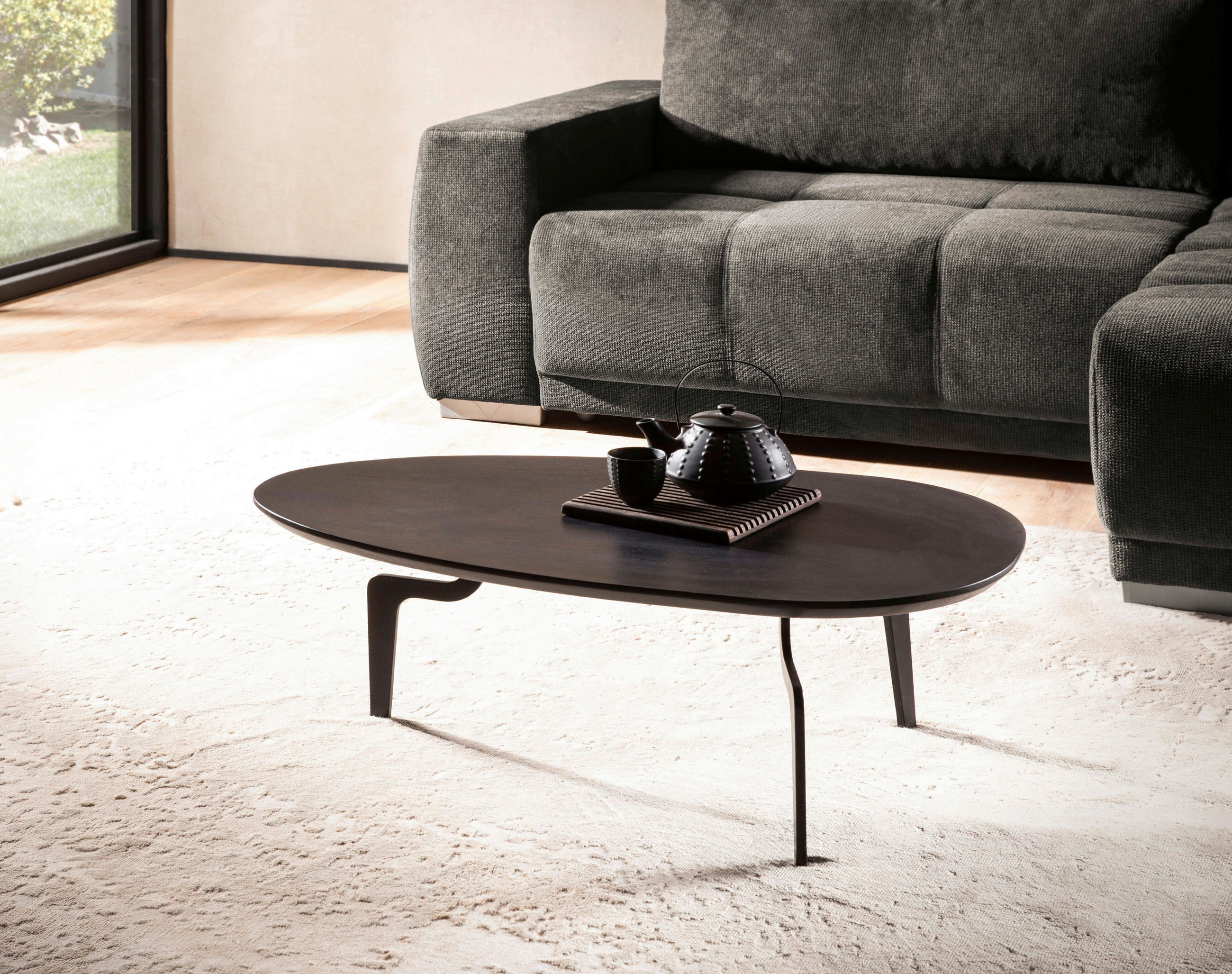 SOFFBORD i trä 86/50/30 cm  - svart, Design, metall/trä (86/50/30cm) - Livetastic