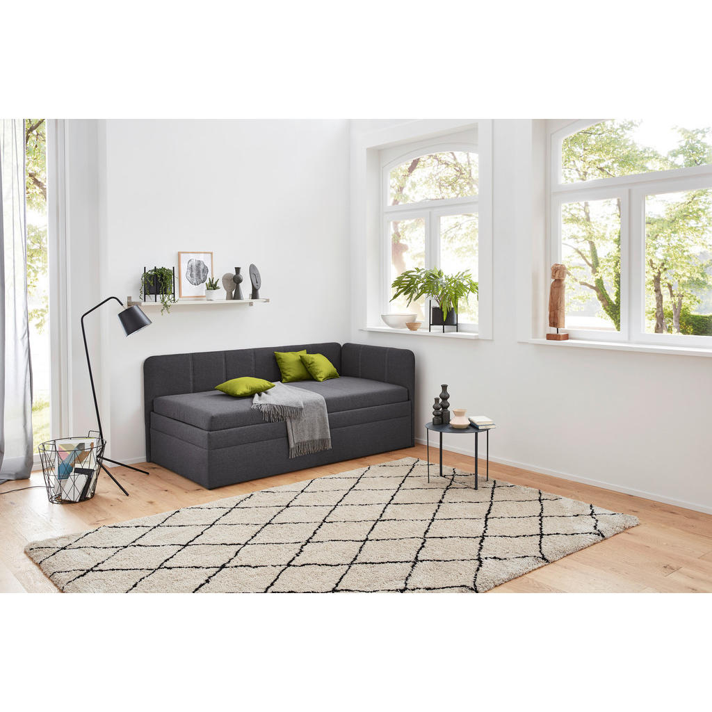 Thumbnail - Carryhome Polsterliege, Anthrazit, Holz, Birke, Buche, massiv, Schichtholz, H2, Höhe ca. 17 cm, 90x200 cm, Made in Germa...