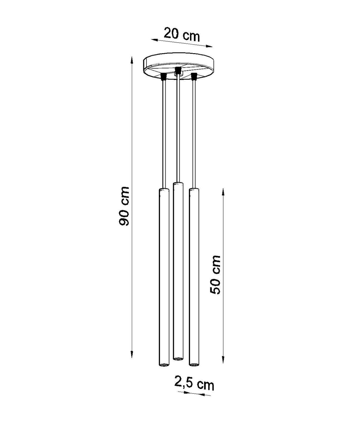 HÄNGELEUCHTE PASTELO 20/20/90 cm   - Weiß, KONVENTIONELL, Metall (20/20/90cm)