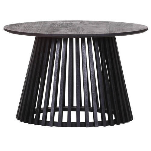 BEISTELLTISCH 70/70/45 cm Mangoholz massiv Schwarz rund  - Schwarz, LIFESTYLE, Holz (70/70/45cm) - Landscape