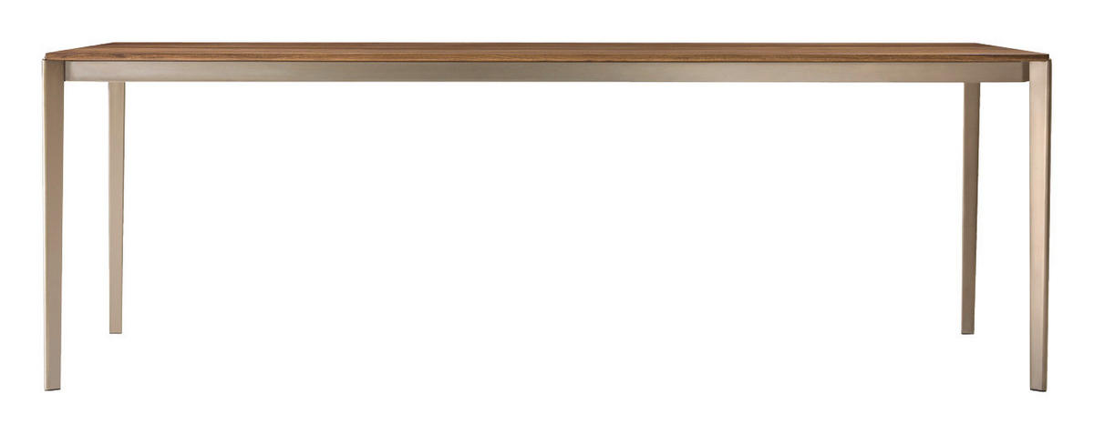 ESSTISCH in Holz, Metall 200/100/75 cm  - Nussbaumfarben/Bronzefarben, Design, Holz/Metall (200/100/75cm) - Team 7