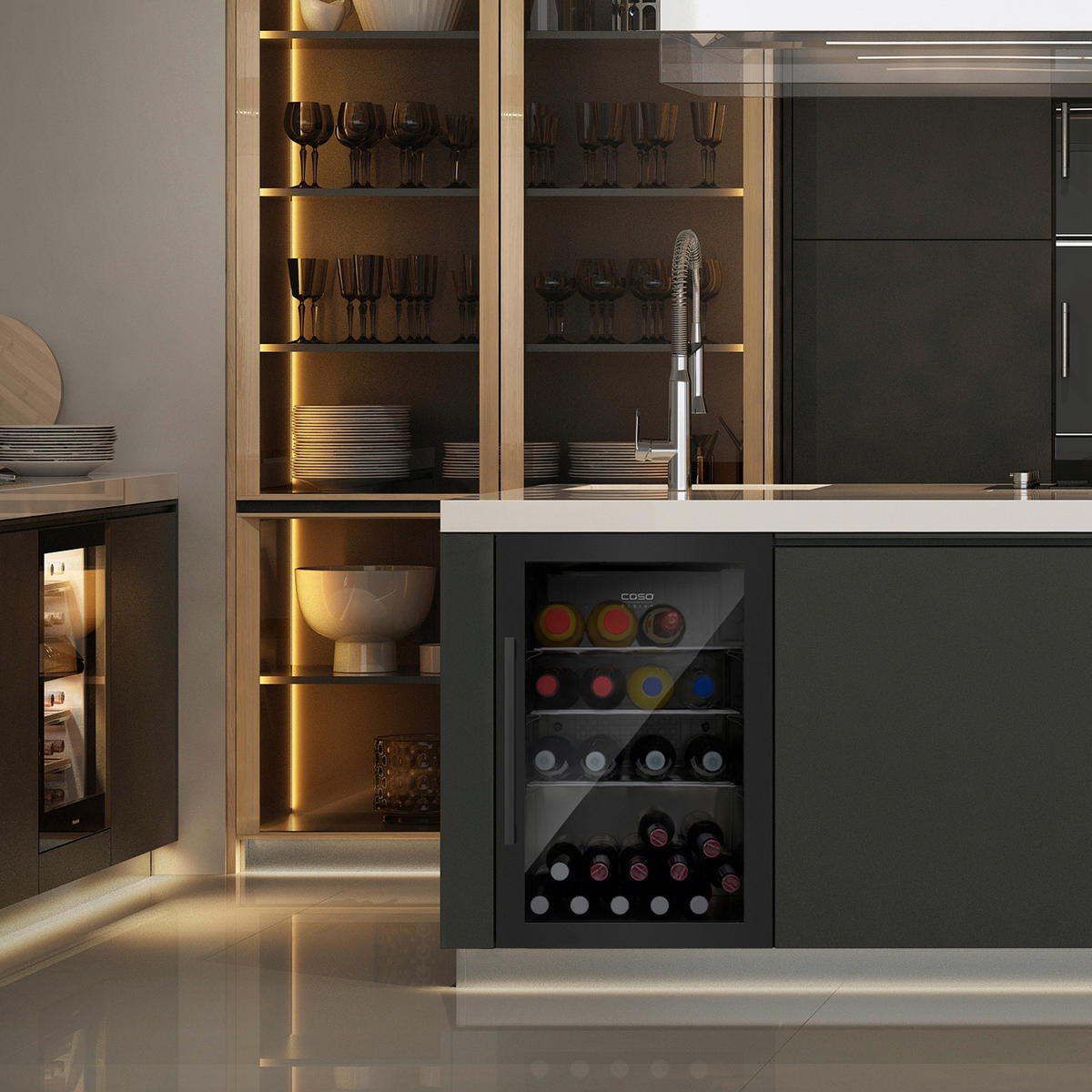 GETRÄNKEKÜHLSCHRANK 43/68/55,5 cm  - Schwarz, Basics, Metall (43/68/55,5cm) - CASO Design