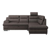 WOHNLANDSCHAFT Braun Velours  - Chromfarben/Braun, KONVENTIONELL, Textil/Metall (264/217cm) - MID.YOU