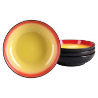 TÁLSZETT  - fekete/piros, Trend, kerámia (22,5/6cm) - Creatable